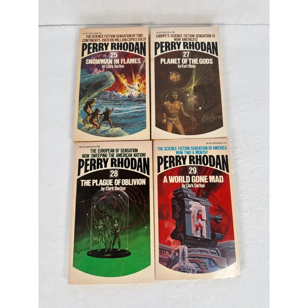 Perry Rhodan Lot 4 PB #25 27 28 29 1st Ace Printings 1973 Vintage Sci-Fi